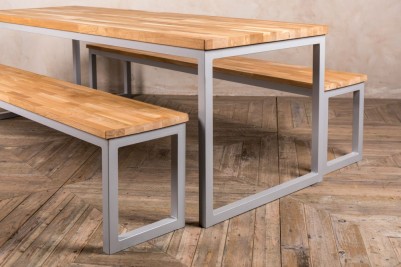 2m oak top table and bench